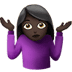 🤷🏿‍♀️ woman shrugging: dark skin tone display on Apple